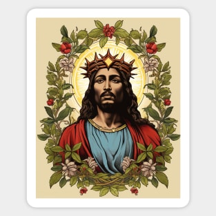 Vintage Retro African American Jesus Lithograph Sticker